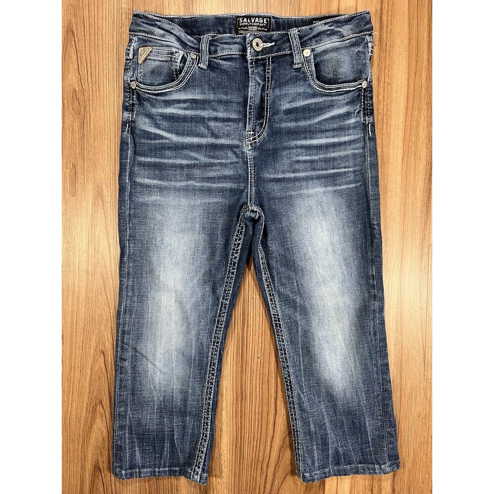 Salvage Supply Co Jeans Madness Straight Relaxed Fit Youth 16R Denim